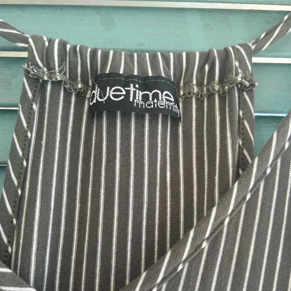Duetime Maternity Striped Maxi Dress - Picture 2 of 5